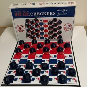 MLB Red Sox / Yankees Checkers Game - Red and Blue